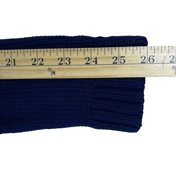 Lilly Pulitzer Navy Cotton Fisherman Sweater L Silver Toggle Shawl Collar Preppy - Picture 9 of 10